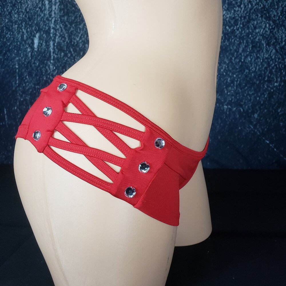 Brazilian Cheek Shorts Jeweled & Strappy